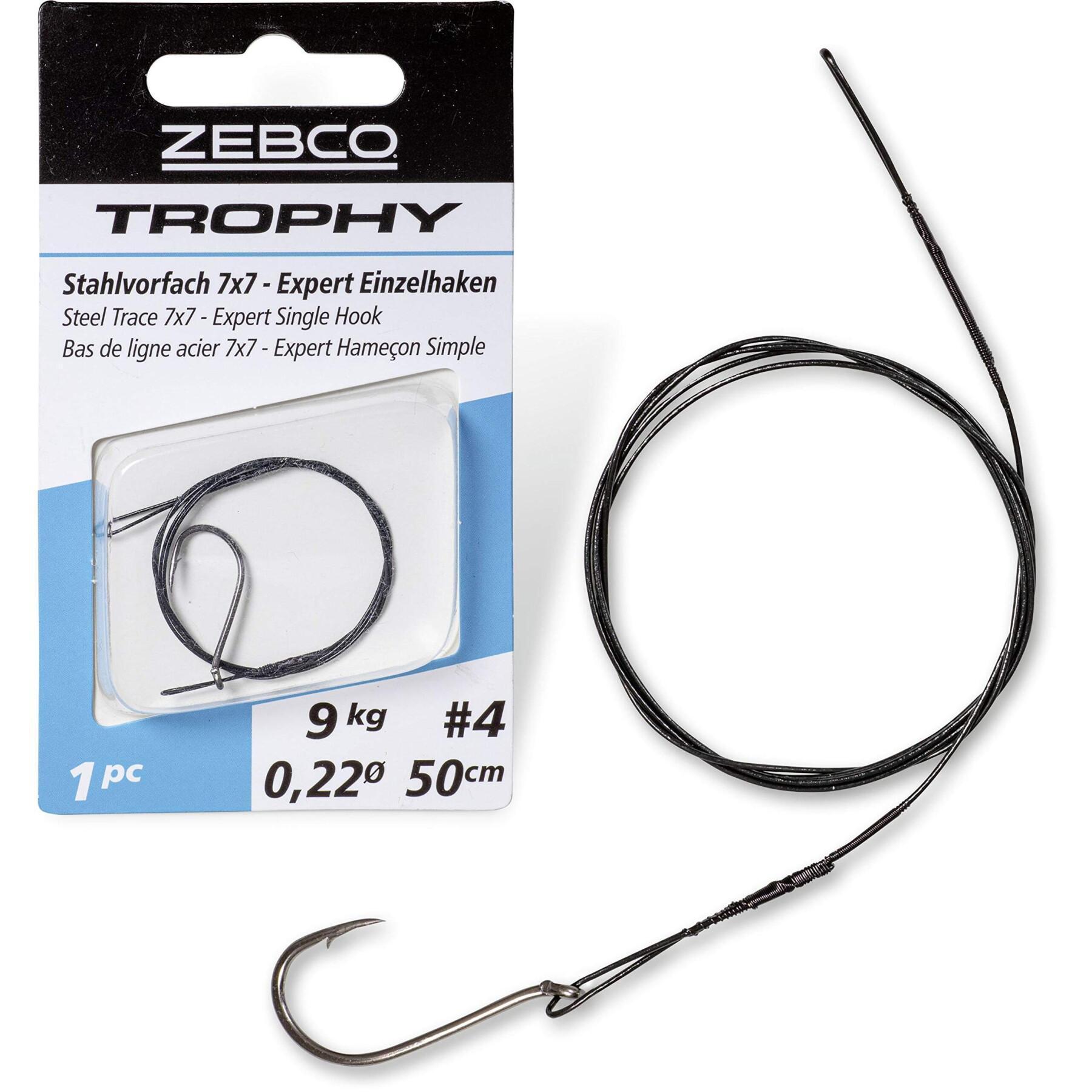 Single hook steel leader Zebco Trophy Trace 7x7 - Expert
