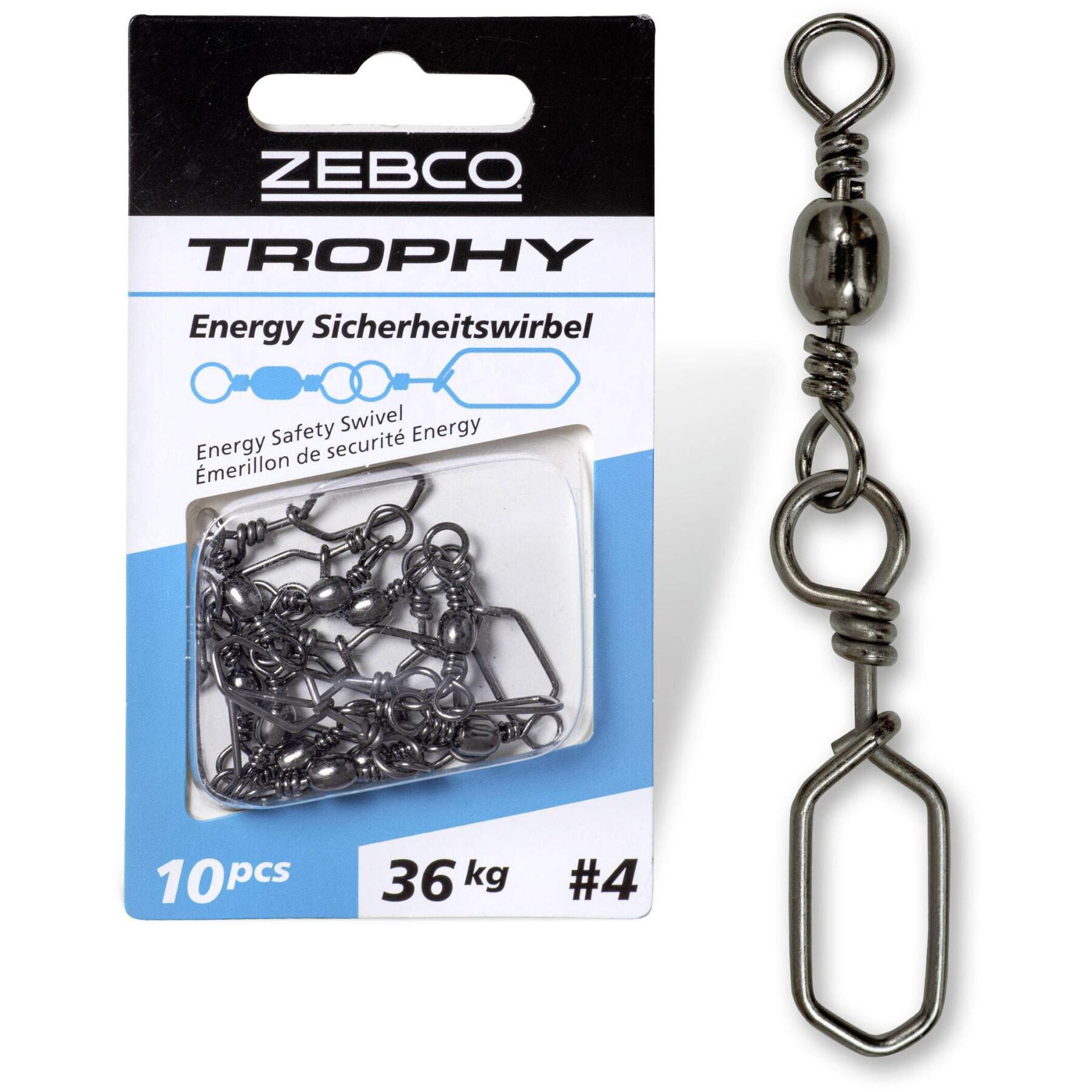 Pack of 10 pieces of safety swivels Zebco Trophy Energy