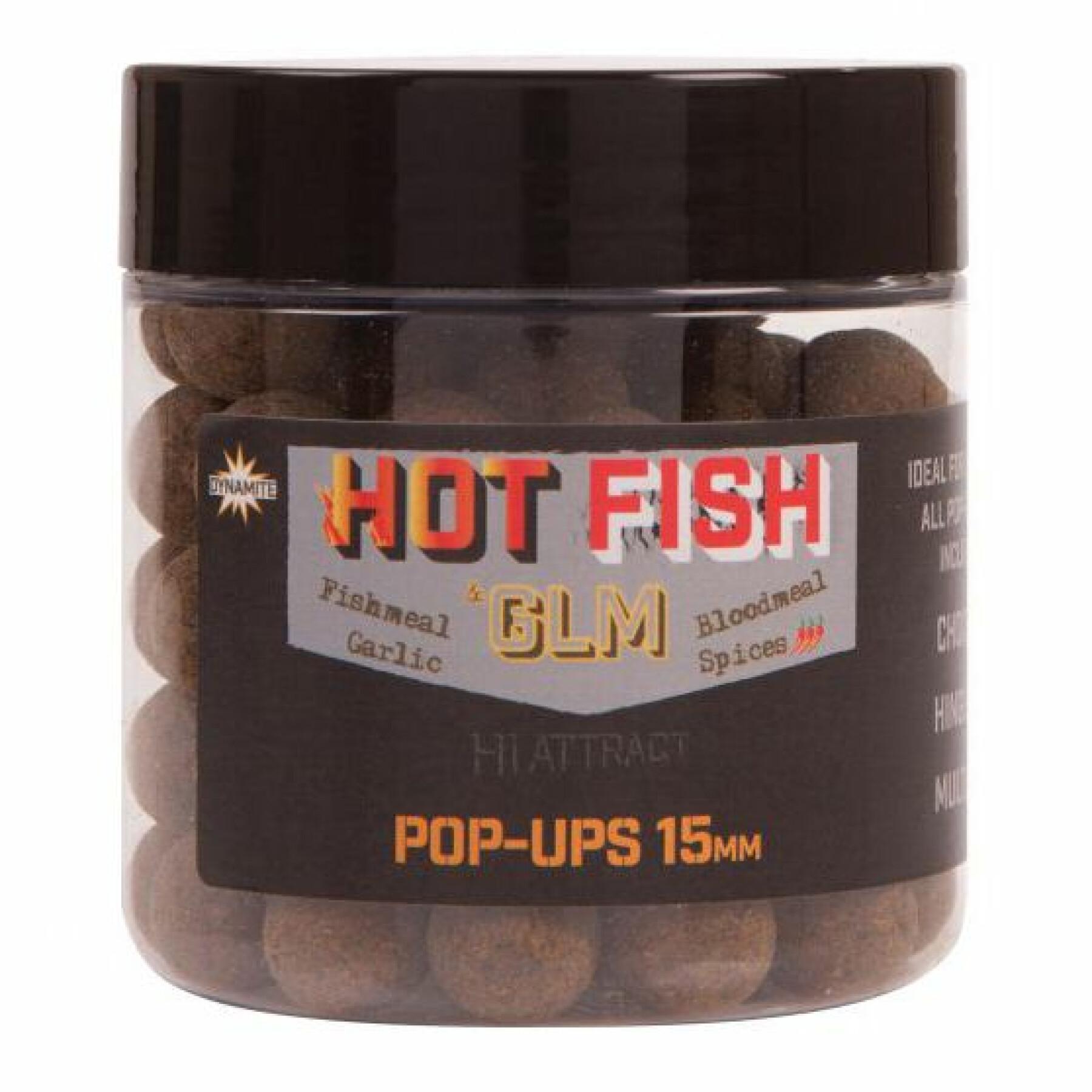 Floating pop-up boilies Dynamite Baits Hot fish & glm