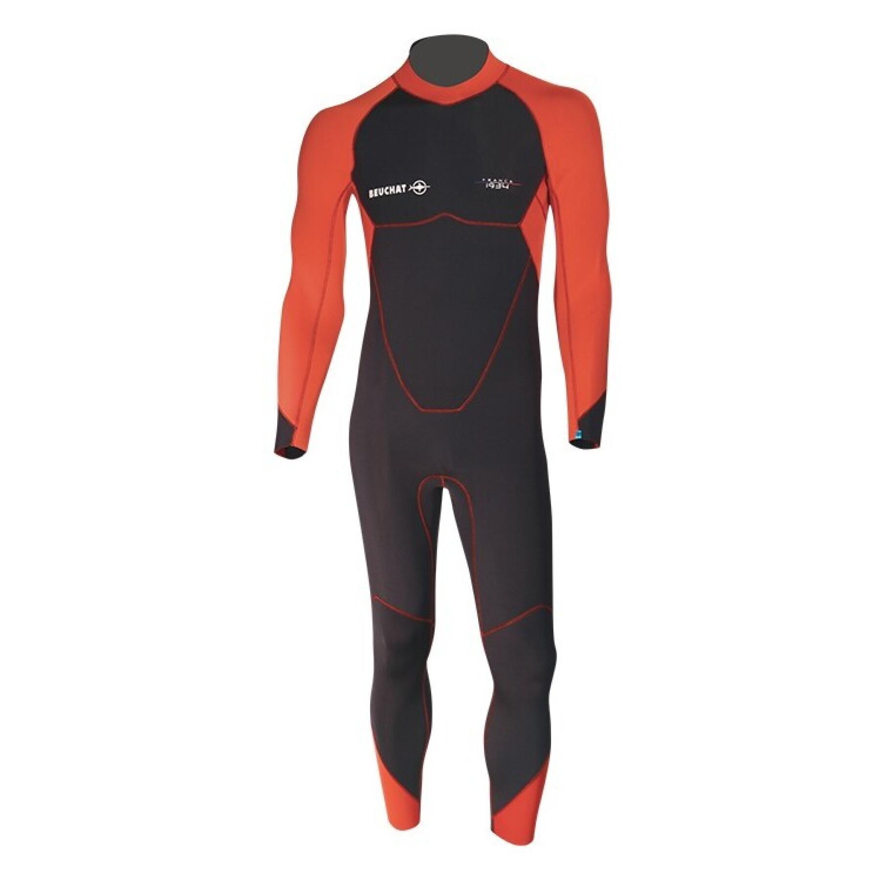Wetsuit with flat back zipper Beuchat 3 mm