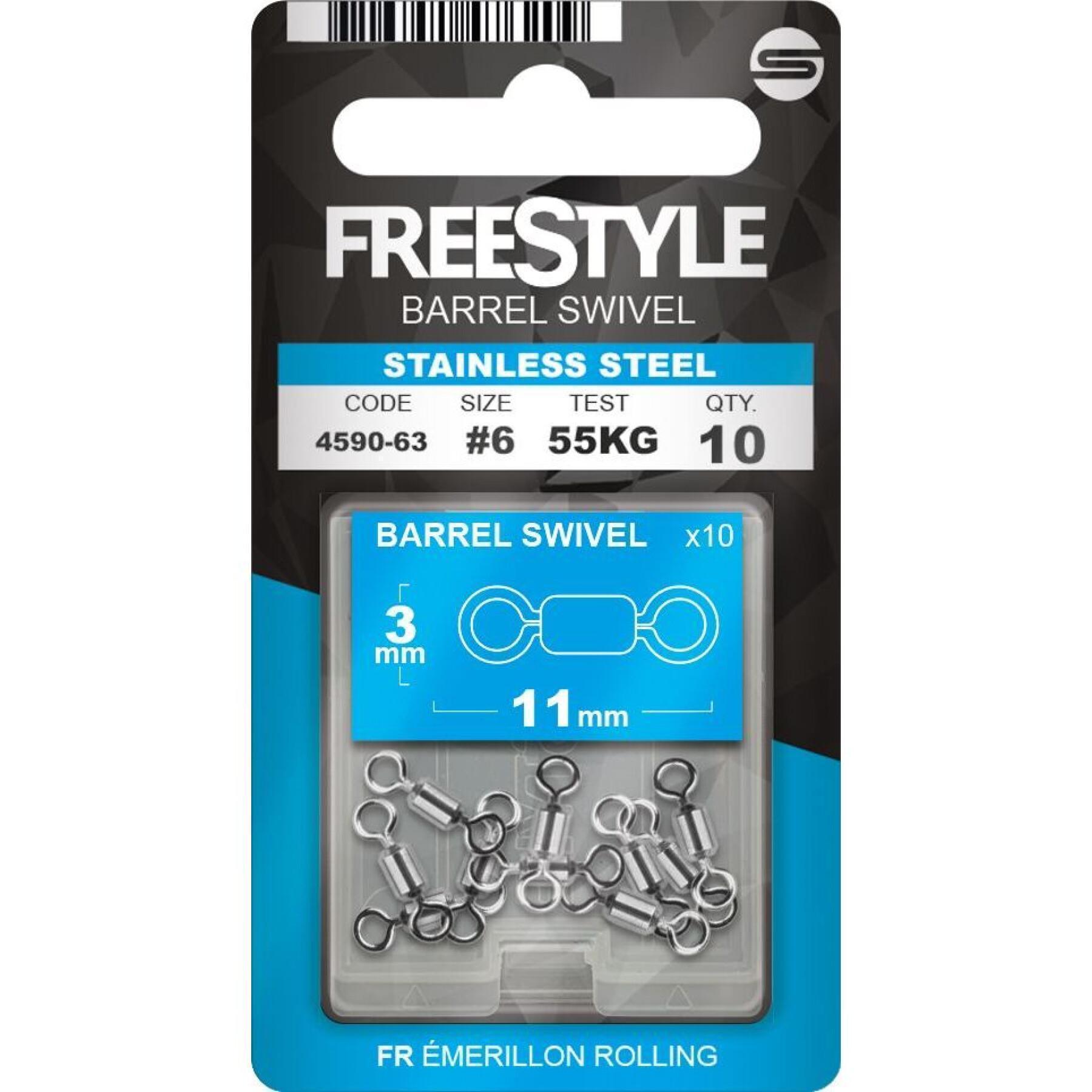 Pack of 10 stainless steel carnivore swivels Freestyle Reload 11 mm