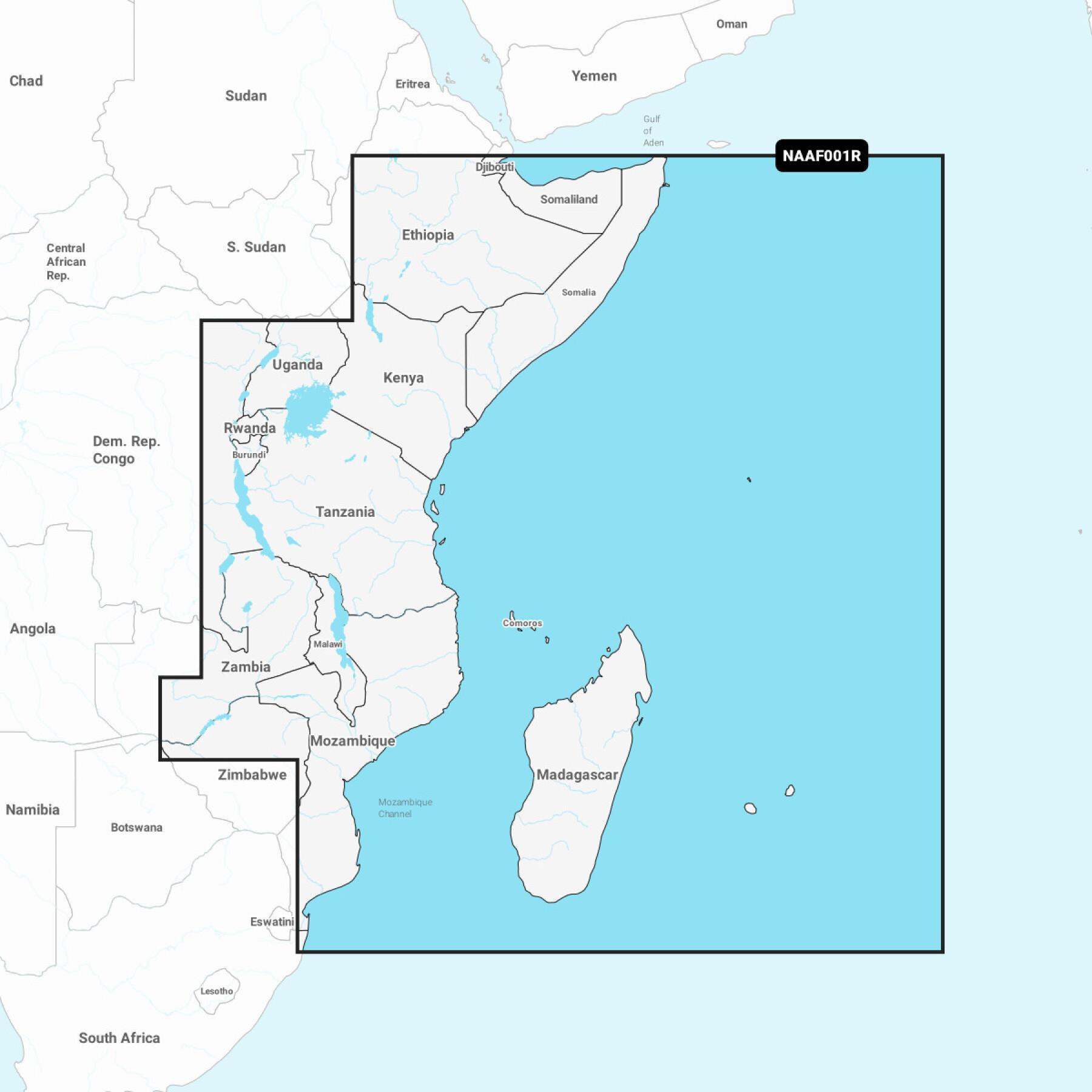 Navigation map + regular sd - east africa - madagascar - meeting Navionics