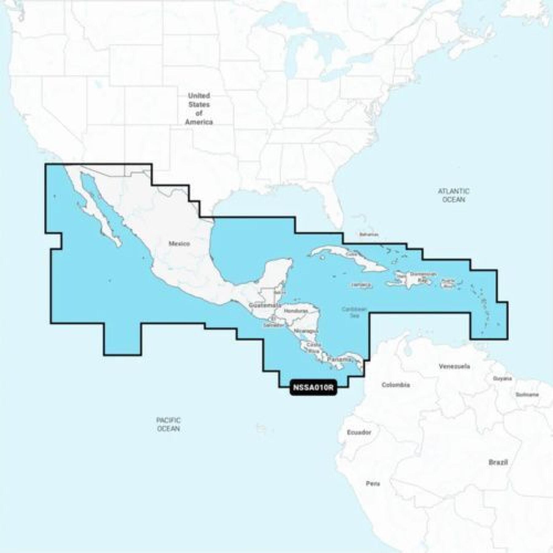 Central America and Caribbean Navigation Map Navionics Platinum SD