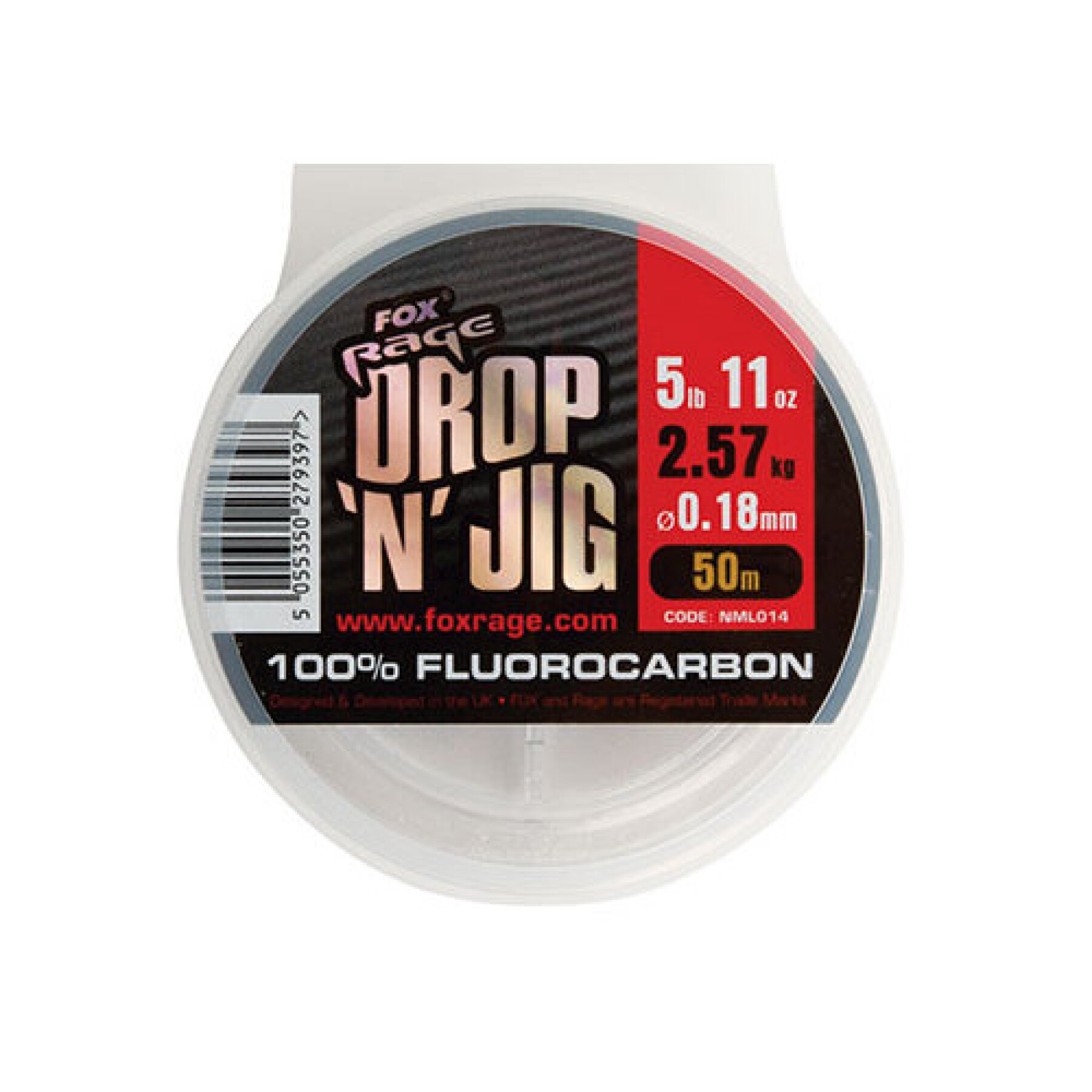 Fluorocarbon Fox Rage drop & jig 7.52kg / 16.58lb x 50m