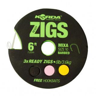 Korda Ready Zigs with waist pin size 10, 8lb