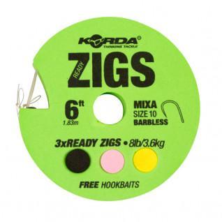 Korda Ready Zigs Sans with waist pin size 10, 8lb