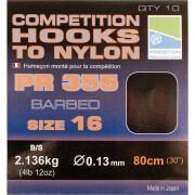 Hooks mounted Preston Competition 355 Hooks To Nylon Size 16