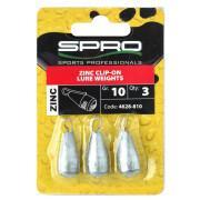 Set of 3 lead heads Spro Zinc Clip-on Lure Weights - 3 g