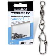 Pack of 10 pieces of reinforced safety swivels Zebco Trophy